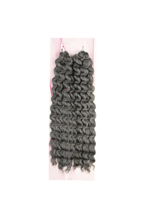 Nice Bulk Afro Su Dalgası Saç - Koyu Gri