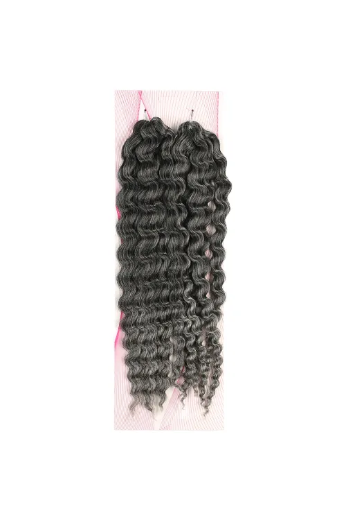 Nice Bulk Afro Su Dalgası Saç - Siyah / Gri Ombreli