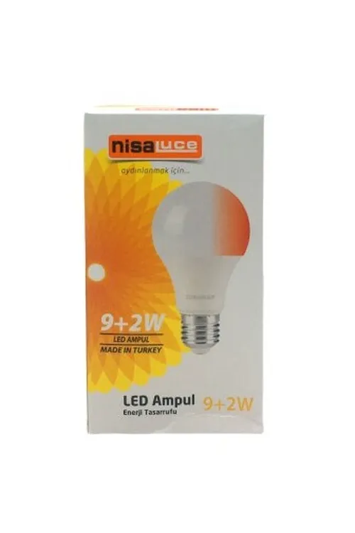 Nisaluce Eamp-074/bk 9+2w E27 Beyaz-kırmızı Led Ampul
