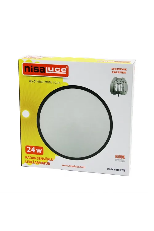 Nisaluce Eamp-106/b 24w Radar Sensörlü Ledli Armatür Beyaz Çerçeve Mekatronik Askı Sistemi 6500k - 2160lm