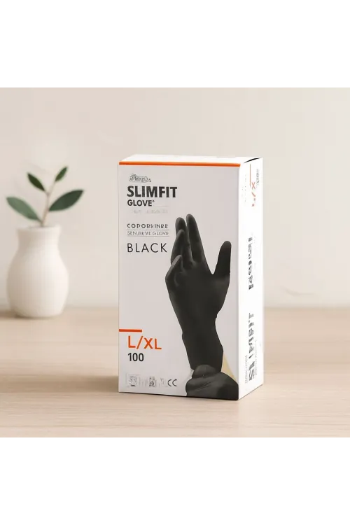 Nitril Muayene Eldiveni Siyah XL Pudrasız 100lü
