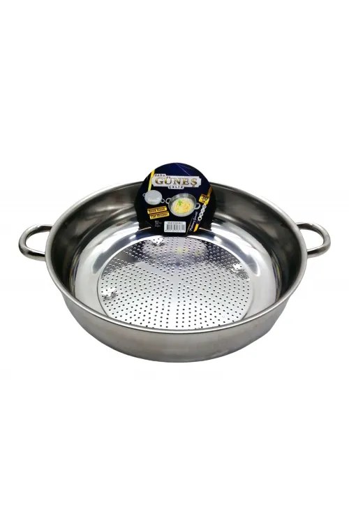 No-3 - 30cm Basık Süzek Metal Süzgeç