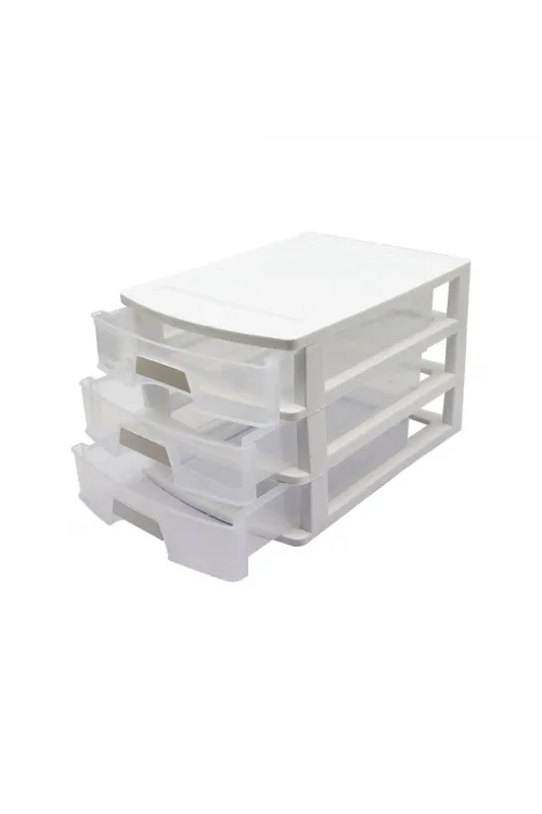 No:3 Çekmece 3 Katlı 35x25.4x22.6cm Siyah Veya Beyaz Gönderilir