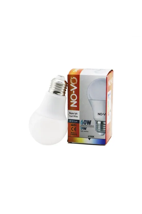 No-vo 9w=60w E27 Beyaz Led Ampul 6500k - 810lm