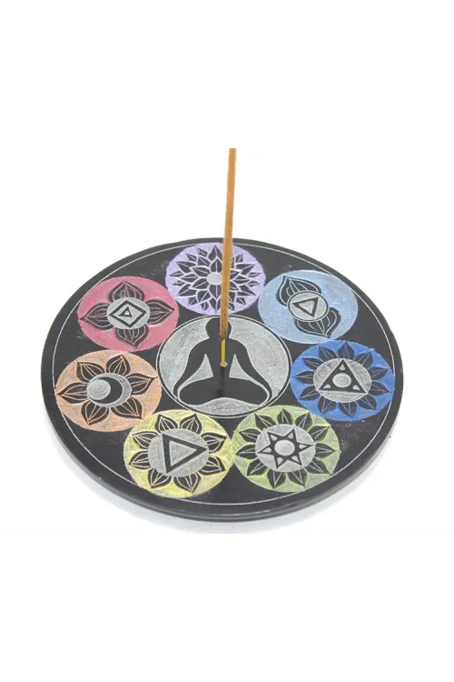 Obsidian Taşı 7 Çakra (Chakra) Tasarımı Tütsülük