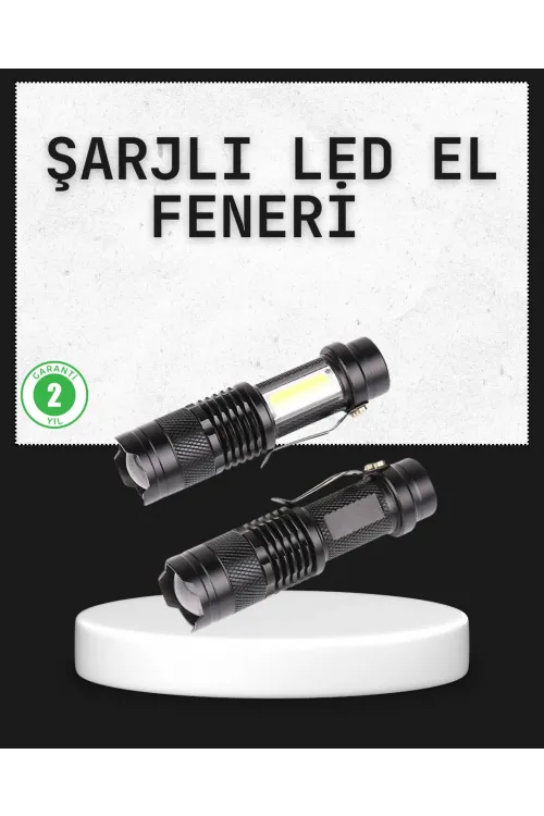 Odak Ayarlı 2000 Lümen Şarjlı Led El Feneri