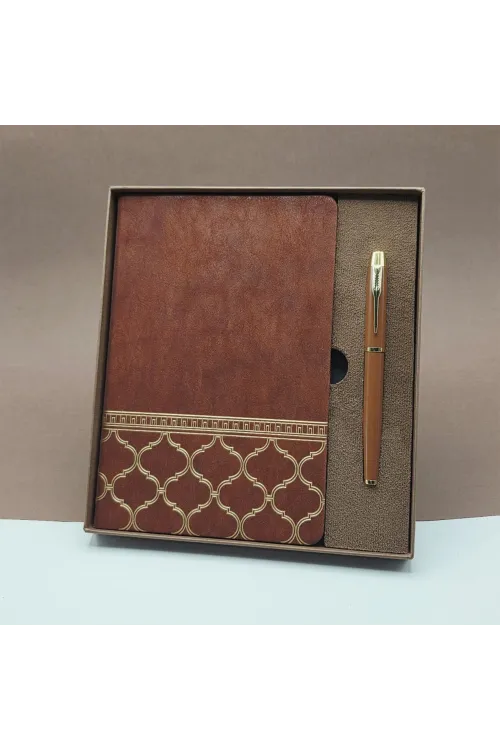 Öğretmenler Günü Hediyesi Kutulu Deri Defter Kalem Seti