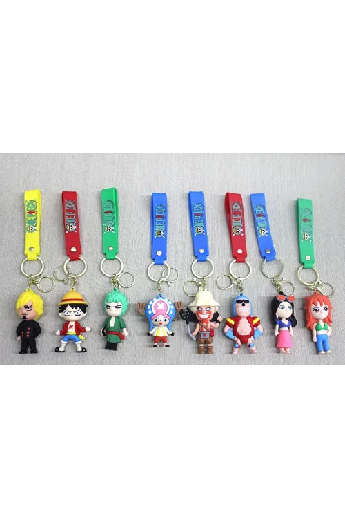 One Piece Karışık Karakterler Silikon Anahtarlık