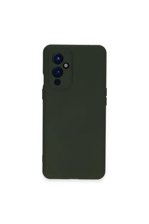 One Plus 9 Kılıf Nano İçi Kadife Silikon - Koyu Yeşil