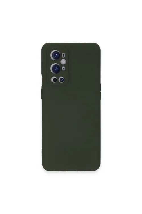 One Plus 9 Pro Kılıf Nano İçi Kadife Silikon - Koyu Yeşil