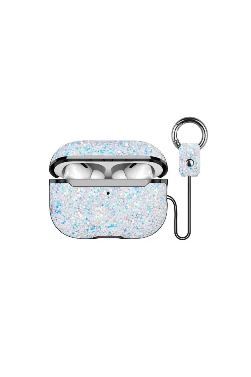 Onegif Apple Airpods Pro 2 (2.nesil) Bright Simli Airpods Kapak - Gümüş