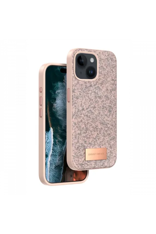 Onegif Apple iPhone 15 Bright Simli Kapak - Pembe