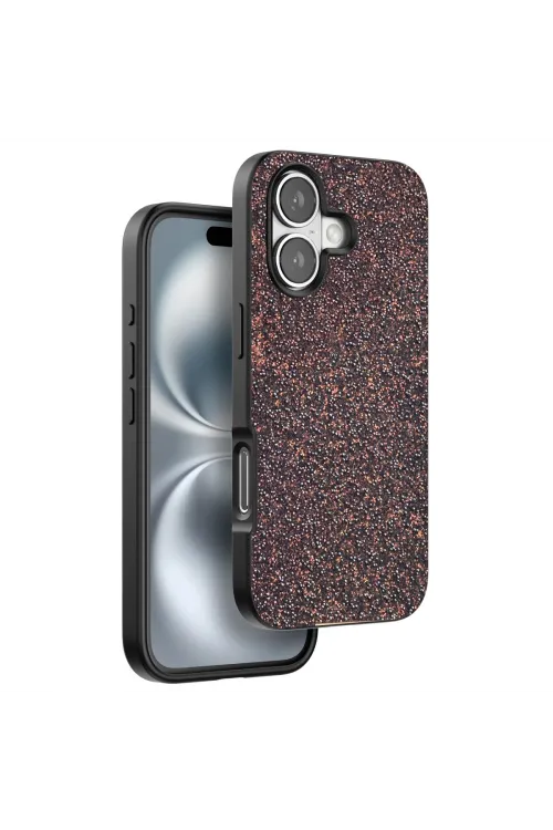 Onegif Apple İphone 16 Plus Bright Simli Kapak - Derin Mor