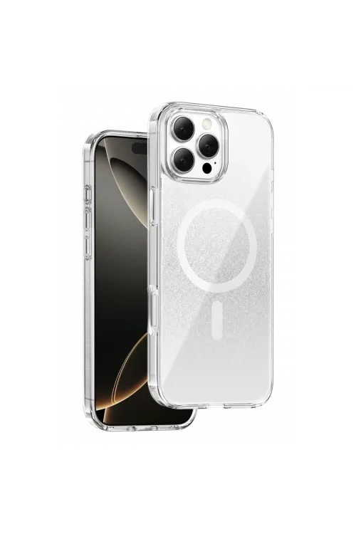 Onegif Apple İphone 16 Pro Max Sora Simli Magsafe Kapak - Beyaz