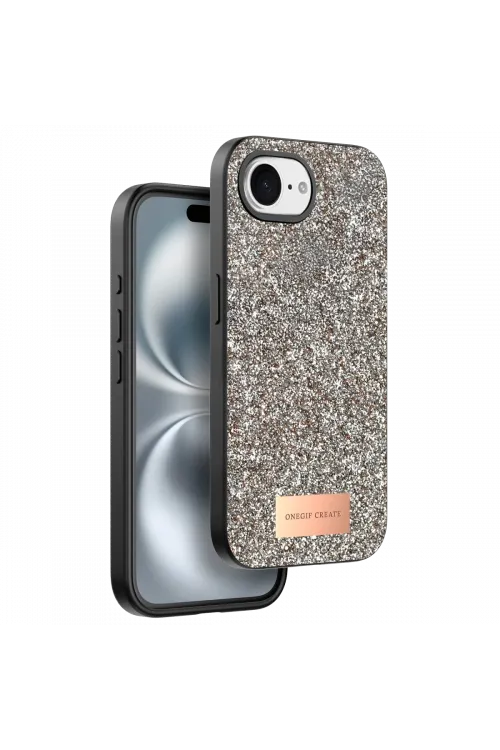 Onegif Apple iPhone 16E Bright Simli Kapak - Gold