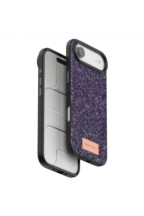 Onegif Apple İphone 17 Air Bright Simli Kapak - Derin Mor