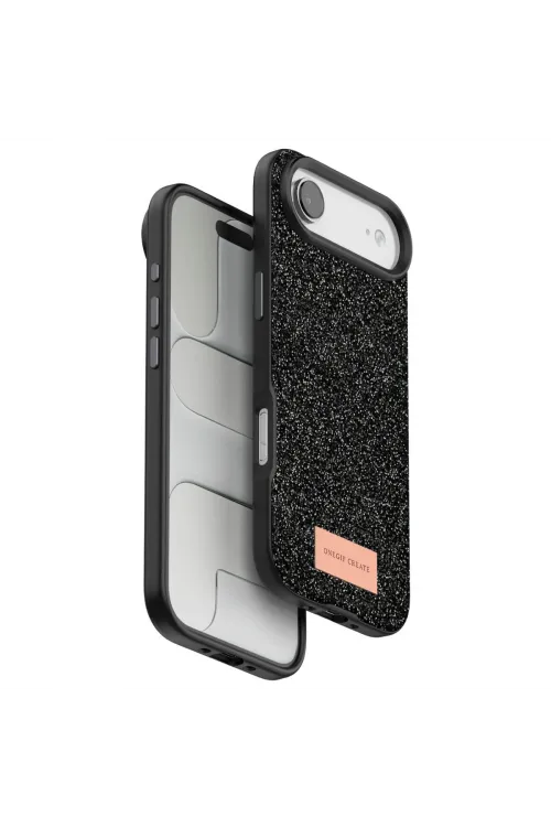 Onegif Apple İphone 17 Air Bright Simli Kapak - Siyah