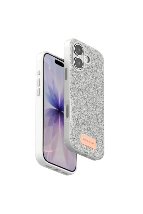 Onegif Apple İphone 17 Bright Simli Kapak - Beyaz