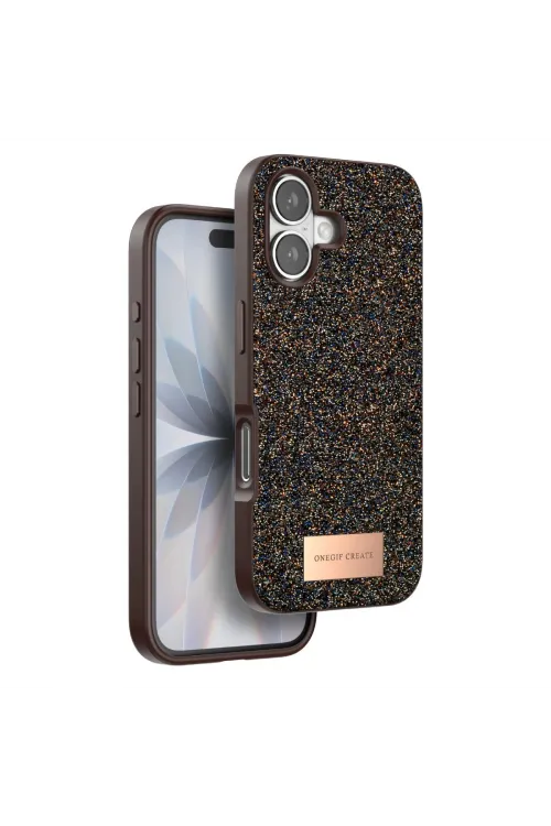 Onegif Apple İphone 17 Bright Simli Kapak - Gold