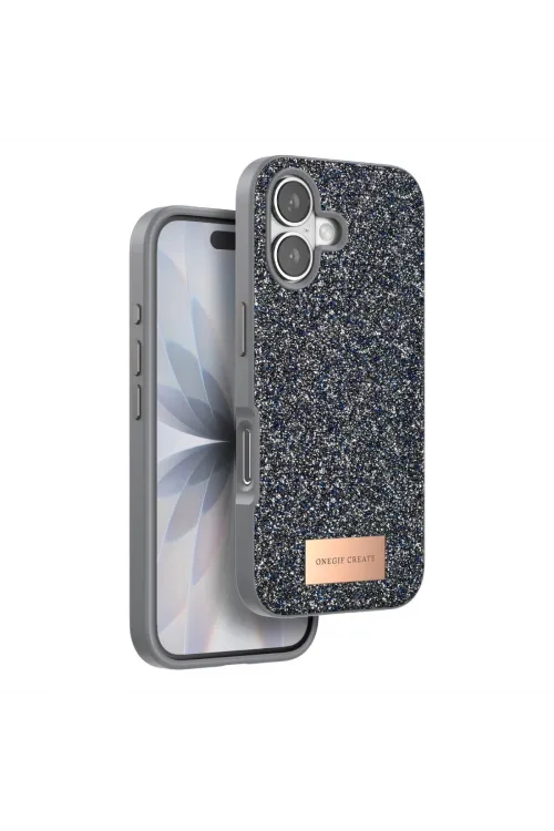 Onegif Apple İphone 17 Bright Simli Kapak - Gümüş