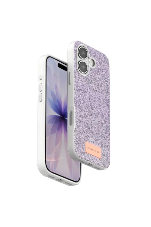Onegif Apple İphone 17 Bright Simli Kapak - Lila
