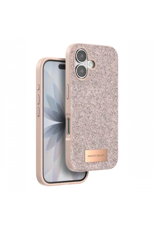 Onegif Apple iPhone 17 Bright Simli Kapak - Pembe
