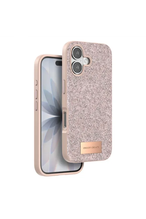 Onegif Apple İphone 17 Bright Simli Kapak - Pembe