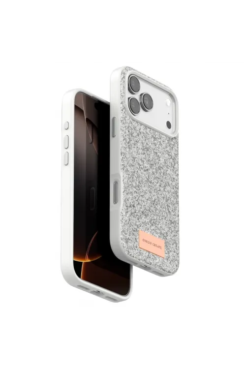 Onegif Apple İphone 17 Pro Bright Simli Kapak - Beyaz