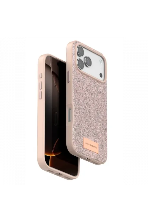 Onegif Apple iPhone 17 Pro Bright Simli Kapak - Pembe