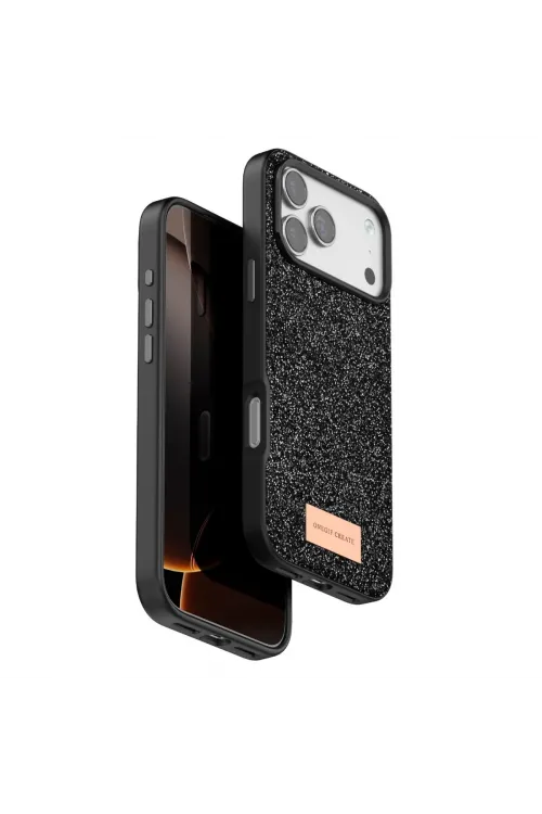 Onegif Apple İphone 17 Pro Bright Simli Kapak - Siyah
