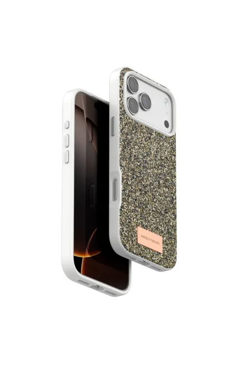 Onegif Apple İphone 17 Pro Max Bright Simli Kapak - Çöl Titanyum