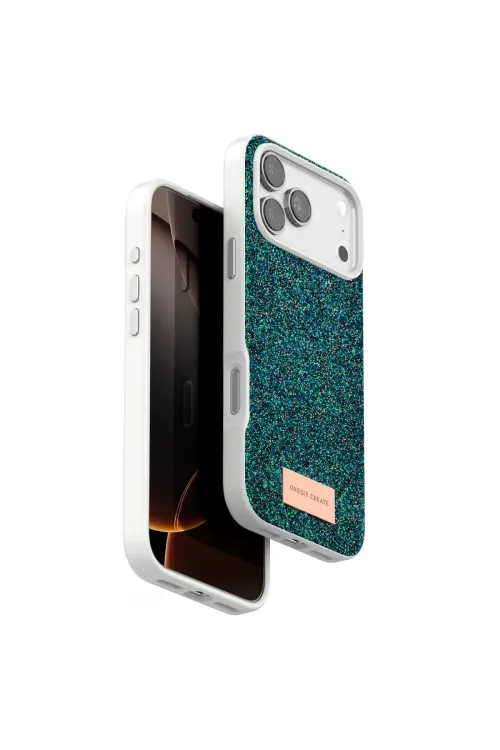 Onegif Apple İphone 17 Pro Max Bright Simli Kapak - Koyu Yeşil