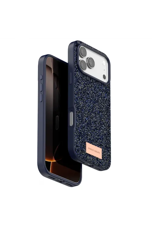 Onegif Apple İphone 17 Pro Max Bright Simli Kapak - Mavi