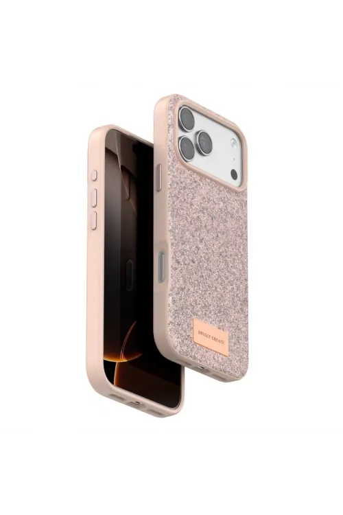 Onegif Apple İphone 17 Pro Max Bright Simli Kapak - Pembe