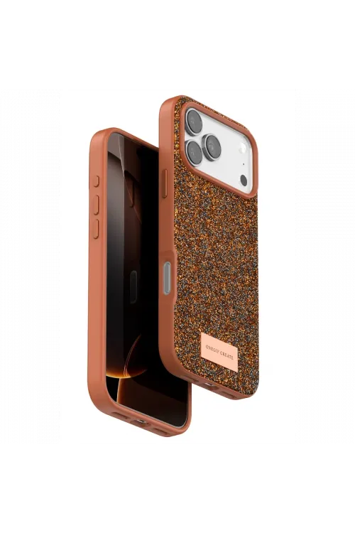 Onegif Apple iPhone 17 Pro Max Bright Simli Kapak - Turuncu