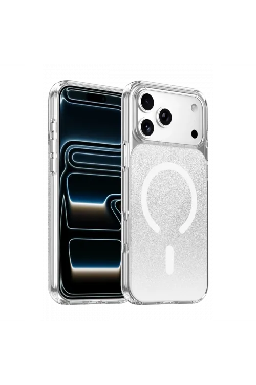 Onegif Apple İphone 17 Pro Max Sora Simli Magsafe Kapak - Beyaz