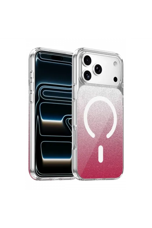 Onegif Apple İphone 17 Pro Max Sora Simli Magsafe Kapak - Kırmızı