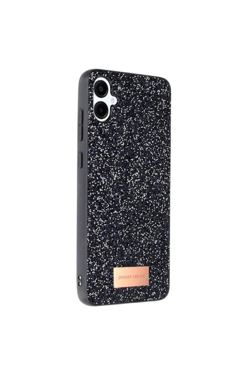 Onegif Samsung Galaxy A06 Bright Simli Kapak - Siyah
