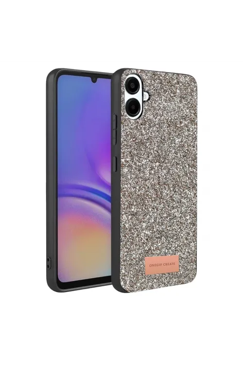 Onegif Samsung Galaxy A07 4g Bright Simli Kapak - Gümüş