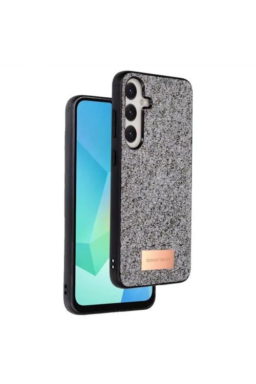 Onegif Samsung Galaxy A16 5g Bright Simli Kapak - Gümüş