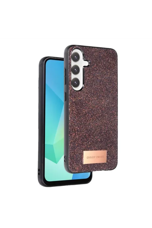 Onegif Samsung Galaxy A56 Bright Simli Kapak - Derin Mor