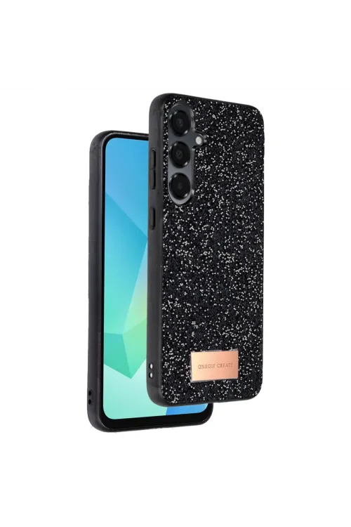 Onegif Samsung Galaxy A56 Bright Simli Kapak - Siyah