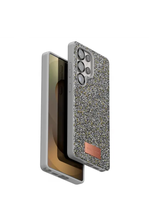 Onegif Samsung Galaxy S25 Ultra Bright Simli Kapak - Gümüş