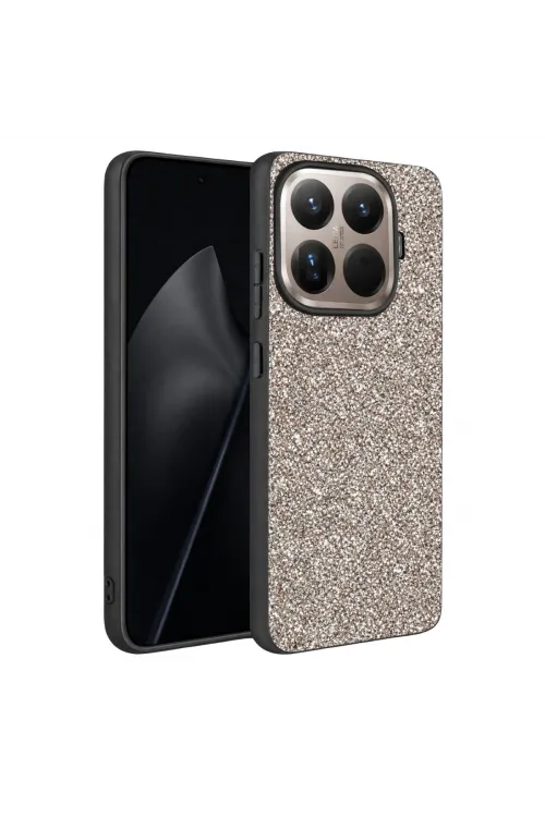 Onegif Xiaomi Mi 15t Pro Bright Simli Kapak - Gümüş