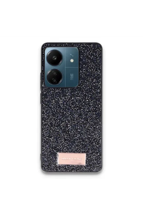 Onegif Xiaomi Redmi 13c Bright Simli Kapak - Siyah