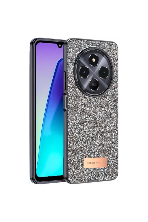 Onegif Xiaomi Redmi 14c Bright Simli Kapak - Gold
