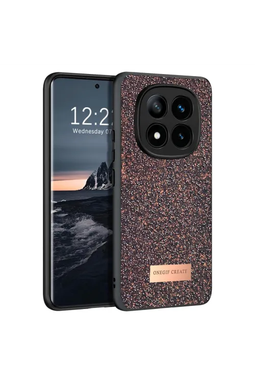 Onegif Xiaomi Redmi Note 14 Pro 4g Bright Simli Kapak - Derin Mor