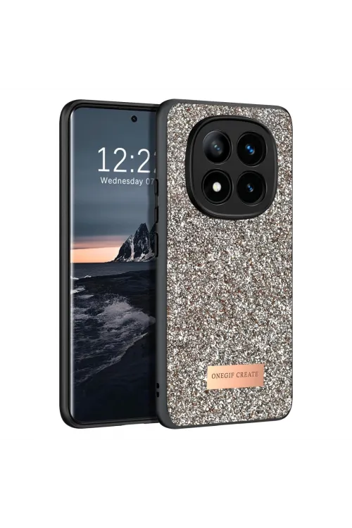 Onegif Xiaomi Redmi Note 14 Pro 4g Bright Simli Kapak - Gold