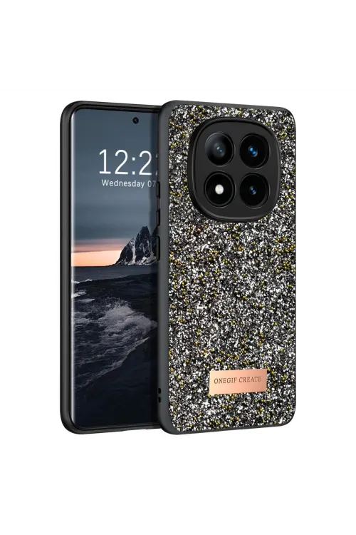 Onegif Xiaomi Redmi Note 14 Pro 4g Bright Simli Kapak - Gümüş