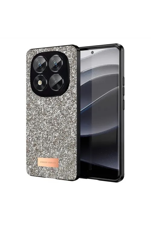 Onegif Xiaomi Redmi Note 14 Pro 5g Bright Simli Kapak - Gold